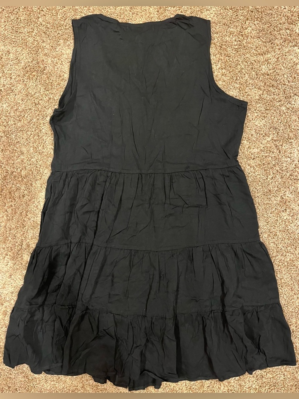 Vero Moda Black Tiered Button-Front Sleeveless Dress - Picture 3 of 3